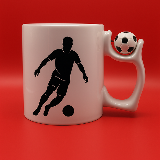 Fußball Tasse mit drehbarem Mini-Ball – Personalisiert & Geschenkidee