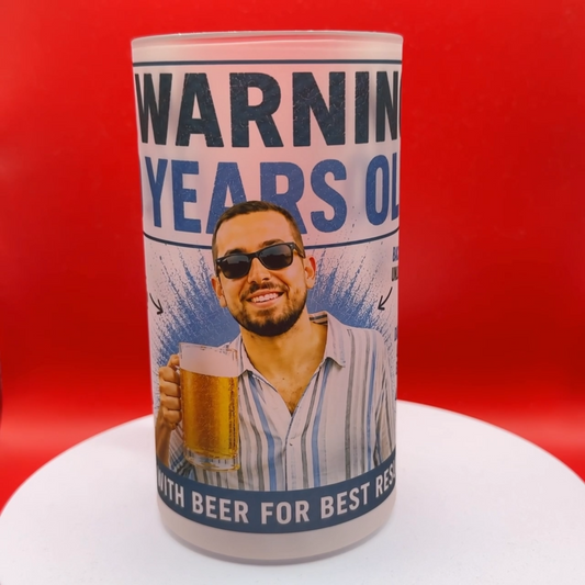 Personalizirana staklena krigla za pivo – 470 ml (16 oz) – S vašom fotografijom/imenom