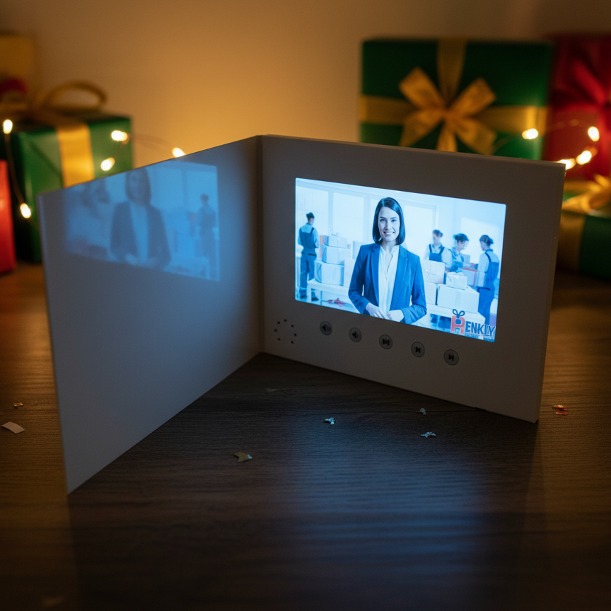 Video greeting card & video brochure 7″ – Your message with USB & MP4