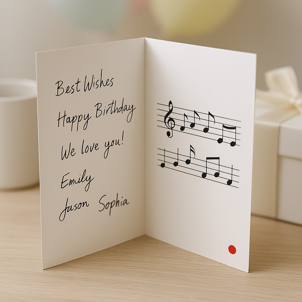 Ton-Grußkarte Standard – integrierte Batterie, „Drücken & Sprechen“