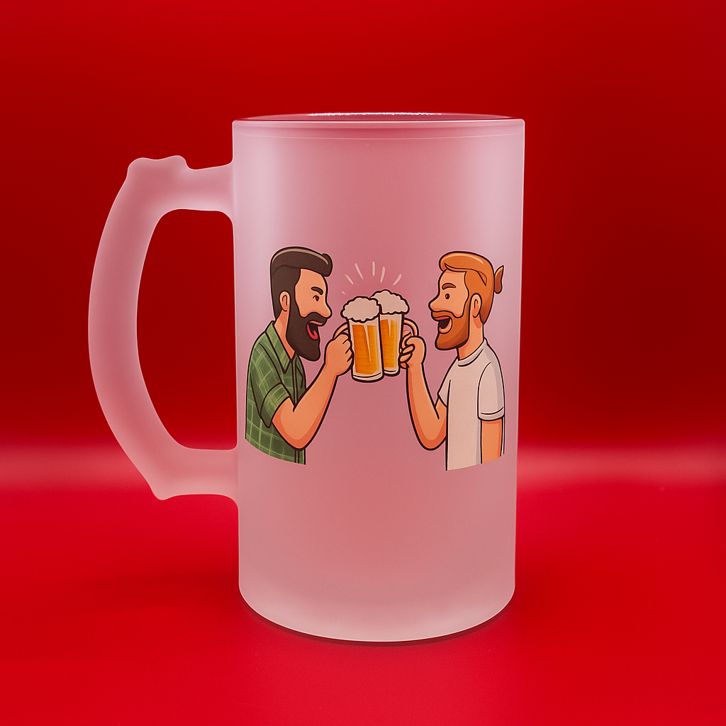 Personalisierbarer Bierkrug aus Glas – 470 ml (16 oz) – Mit eigenem Foto/Name