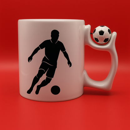 Fußball Tasse mit drehbarem Mini-Ball – Personalisiert & Geschenkidee