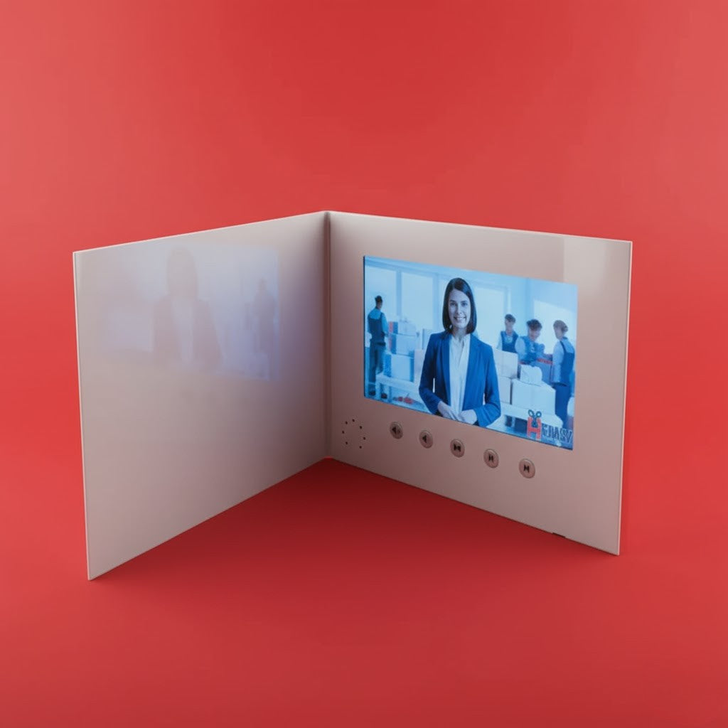 Video greeting card &amp; video brochure 7″ – Your message with USB &amp; MP4 